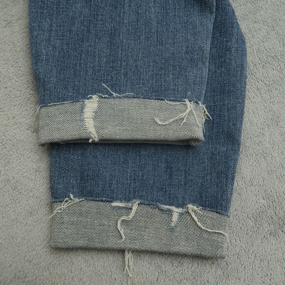 Judy Blue Jeans Junior's 1/25 Mid-Rise Relaxed Straight 25" Inseam Destroyed - Picture 2 of 16